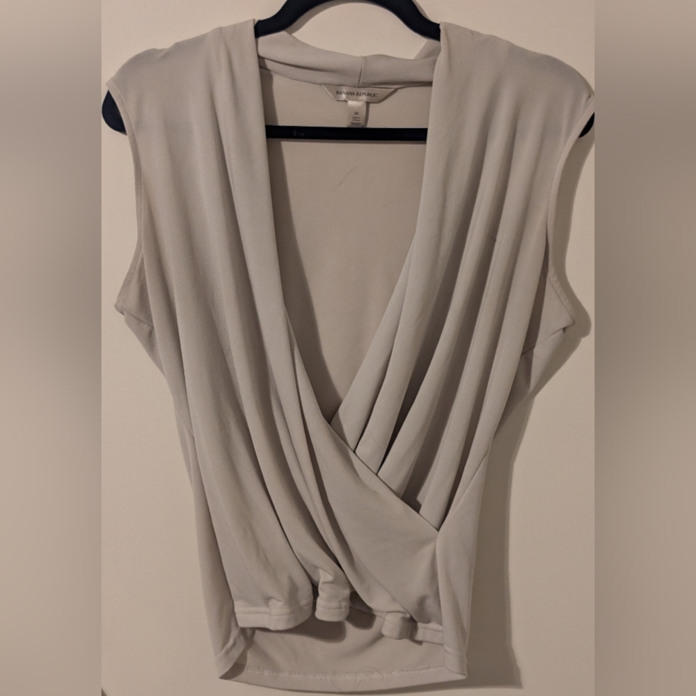 Banana Republic Soft Cream Drape Blouseby Size Medium